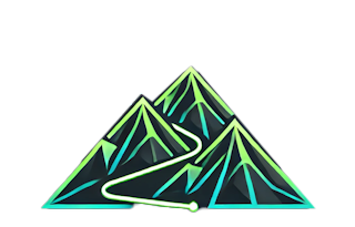 company logo for pathfinder web services showing a wireframe mountscape